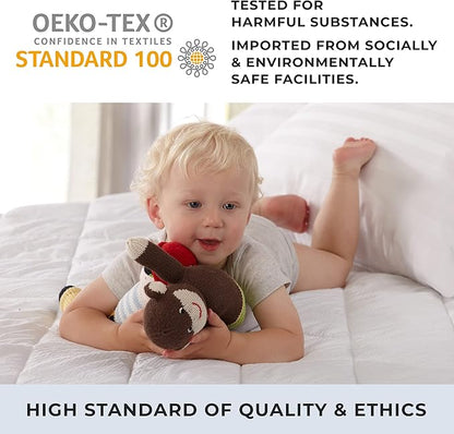 Great Bay Home Twin XL Mattress Topper. Thick, Elastic Corner Mattress Protector and Cover. Ultra-Soft Pillowtop Mattress Pad. Fits Mattresses Up to 18" (Twin XL, White)