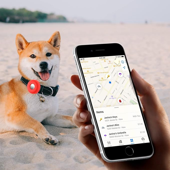 Airtag Holder for Dog Collar, Cibaabo Silicone Air Tag Case Cover Compatible with Apple Airtags for 0.8-1.2inch Cat Pet Collar Harness Loop-Mewly Pet