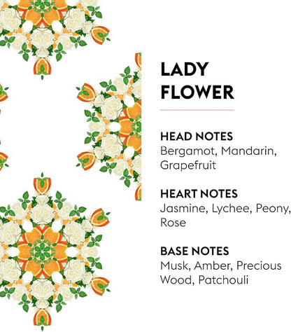 Maison Berger - Lady Flower - Lampe Berger Fragrance Refill Oil for Home Diffusers - Luxury Air Freshener with Bergamot, Jasmine & Precious Wood Notes - 16.9 Fl Oz (500ml)
