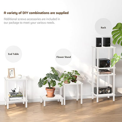 TUTOTAK End Table, Side Table, Nightstand, 2-Tier Storage Shelf, Sofa Side Table for Small Space, Living Room, Bed Room TB01BMW034