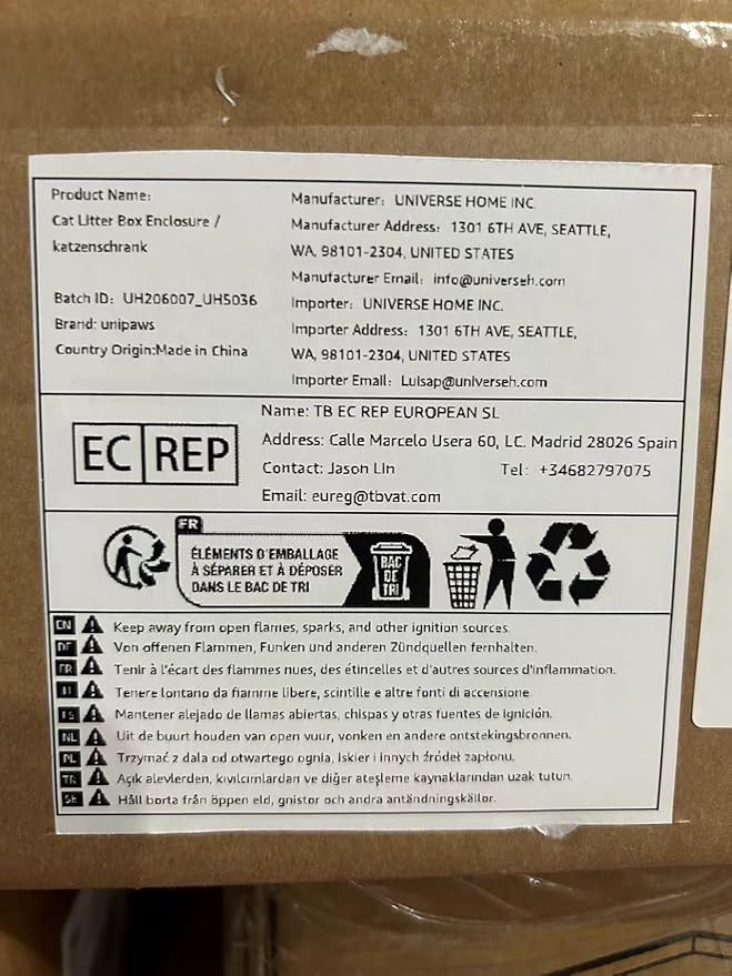 unipaws Cat Litter Box Enclosure Furniture, Cat Washroom, Hidden Litter Box Cover, Cabinet for Large Cat, Dog Proof Cat Litter Boxes, Hideaway Litter Box, Cat House-Mewly Pet