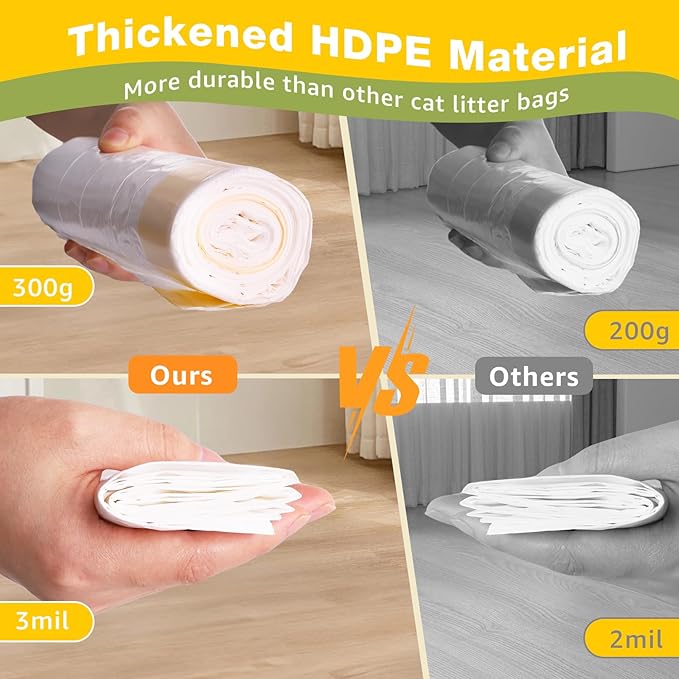 Litter Box Liners 20 Count, 37" x 18" Jumbo 3MIL Thicken Cat Litter Bags Tear Resistant Disposable Cat Litter Liners for XL Stainless Steel Litter Box and Other Suitable Size Litter Box-Mewly Pet