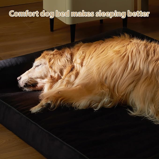 BFPETHOME Washable Dog Beds for Large Dogs, Orthopedic Dog Bed Large, Big Couch with Removable Washable Cover, Waterproof Lining and Nonskid Bottom, Egg-Crate Foam Pet Sofa Bed for Sleeping-Mewly Pet