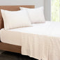 Mejoroom Striped King Size Sheet Set - Soft Microfiber Bed Sheets,Deep Pocket Fitted Sheet, Soft, Breathable, Wrinkle & Fade Resistant - 4 Piece (Beige Stripe)