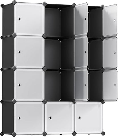 SONGMICS Cube Storage Organizer, 12-Cube Closet Storage Shelves, Modular Bookcase, Black ULPC34HV1
