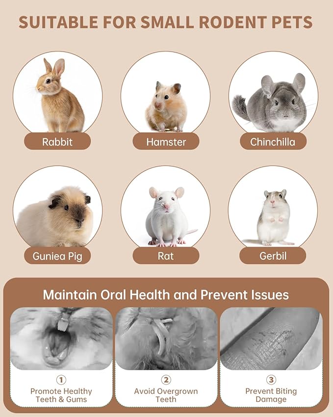 31PCS Rabbit Chew Treat Toys for Teeth Health, Natural Bunny Enrichment Toys for Boredom & Stress Relief, Keep Busy Toys for Guinea Pig Chinchilla Hamster Rat Gerbil Degu Indoor Outdoor-Mewly Pet