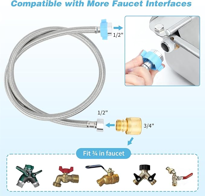 FHTONGE 304 Stainless Steel Automatic Dog Water Bowl Dispenser with Drainage and Float Valves, Large Auto Fill Dog Waterer for Outdoor Big Dogs Livestock Poultry Horse Cow Goat Pig Chicken Duck Rabbit-Mewly Pet