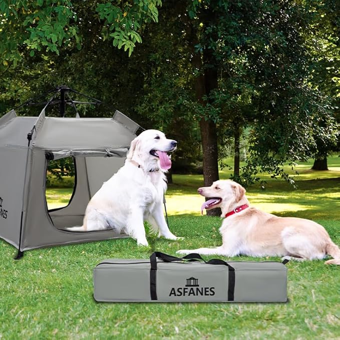 Outdoor Waterproof Pet Automatic Camping Tent, Pop up Cave Bed for Indoor Cats and Small Dogs, Portable Cat House Dog House, Grey.-Mewly Pet