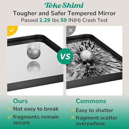 TokeShimi 24x32 Black Bathroom Mirror,Bathroom Vanity Mirror with Tempered Glass,Modern Vanity Wall Mirror for Bathroom with Seamless Aluminum Frame(Horizontal/Vertical)