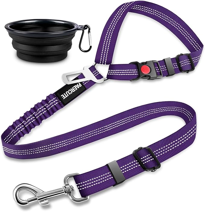 2 Piece Set Dog Seat Belt - Retractable Car Seatbelts, Adjustable Pet Restraint for Vehicle Headrest, Heavy Duty, Elastic & Durable Harness-Mewly Pet