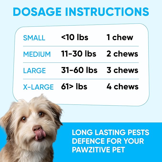 Chewable Flea and Tick Prevention for Dogs - 120 Soft Chews Made in USA - Oral Flea and Tick Control Pills for Small, Medium, Large Dogs and Puppies - Skin and Coat Supplement Treats for All Breeds-Mewly Pet