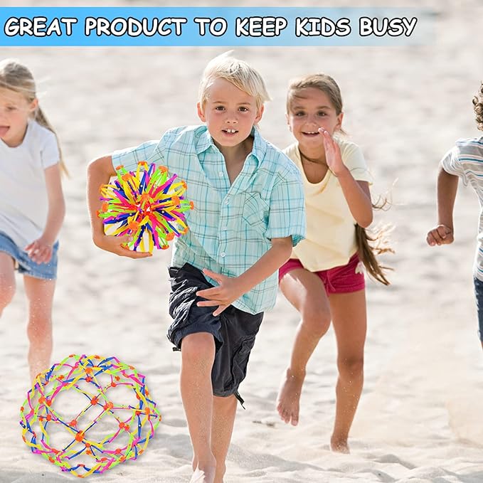 2Pcs Colorful Sphere Expandable Breathing Balls Fidget Toy-Stress Reliever ,Collapsible Expanding Magic Ball Toys from 6" to 12"for Kids & Adults Mindfulness Meditation Practices,Yoga -ADHD-Mewly Pet