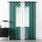 DUALIFE Hunter Green Sheer Curtains 96 Inch Length,Look Semi Sheer Curtain Drapes for Living Room Bedroom Loft Kitchen Bathroom Privacy Voile Window Treatment Panels,52 x 96 Inches,Set of 2