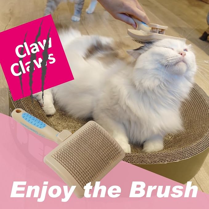 Pet Slicker Brush for Large Dogs, Plastic Handle, Gently Remove Tangled and Mats Hair, Pet Grooming Brush Tool, Sheepskin Wool Carders (5" Pad Quick Cleaning)-Mewly Pet