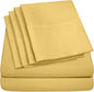 Sweet Home Collection 6 Piece 1500 Supreme Collection Brushed Microfiber Deep Pocket Sheet Set-2 Extra Pillow Cases, Great Value, Rv Short Queen, Yellow