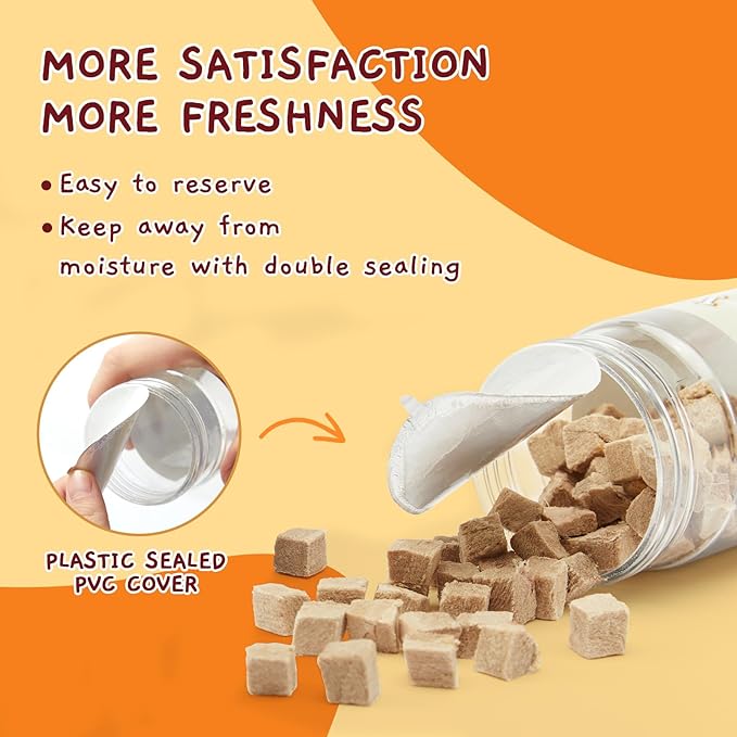 Jungle Calling Freeze Dried Cat Treats, 9.17 oz Single Ingredient Duck Meat for Cats Puppy Dogs, High Protein Food Topper Cube Healthy Dog Treat, Rawhide Free Snacks for Training Bites-Mewly Pet