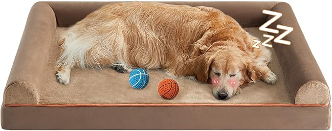 BFPETHOME Washable Dog Bed for Extra Large Dogs - Orthopedic, Waterproof, Nonskid, Egg-Crate Foam Pet Sofa-Mewly Pet
