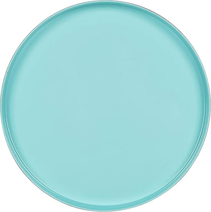 Kate and Laurel Celia Round Foldable Tray Accent Table, 14" x 14" x 25.75", Light Teal and Gold, Modern Minimalist Design and Magnetic Tabletop