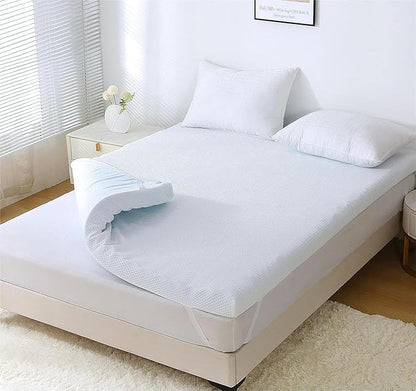 MUXHOMO 3 Inch 7-Zone Queen Mattress Topper, Egg Crate Foam Mattress Topper Queen Size for Back Pain, Lavender Cooling Gel Infused Bed Pad, CertiPUR-US and Oeko-TEX Certification (60"×80")