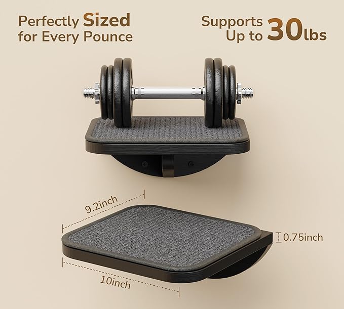 Cat Wall Shelves for Large Cats Set, Grey Curved Wall Sisal Bed and 2 Floating Wall Sisal Steps, Wall Mounted Climbing Shelves for Sleeping, Playing, and Lounging-Mewly Pet