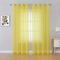KEQIAOSUOCAI Vibrant Yellow 84 inch Length Sheer Voile Window Treatment Grommet Top Curtain Panels for Bedroom and Living Room (54 x 84 inches Long, Set of 2)