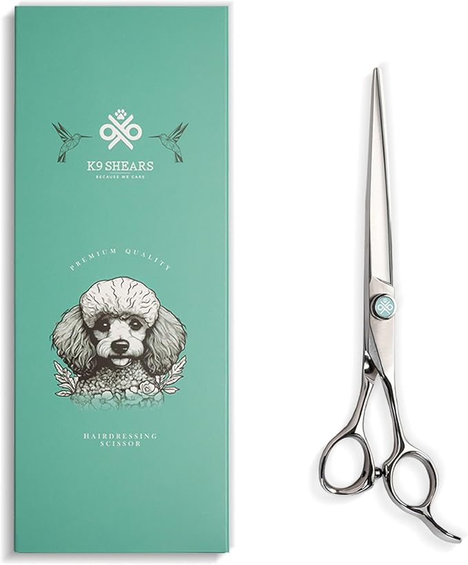 7" Dog Grooming Scissors – Handcrafted, Ergonomic, VG10 Stainless Steel for Sharper, Tougher, Better Edge Retention, Lightweight Shears with 3D Convex Blade for Dogs and Cats-Mewly Pet