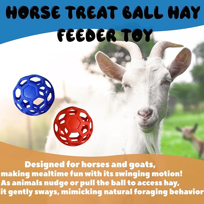 2 Pcs Novelty Hay Ball for Horses to Play with and Relieve Stress, Bright Color Hay Balls for Goats to Avoid Boredom-Mewly Pet