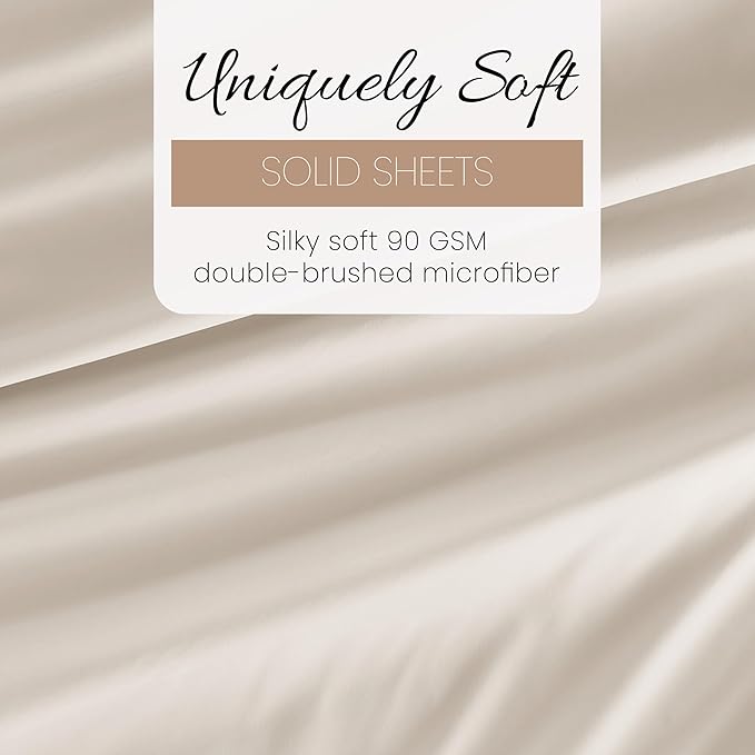 Linen Market Double-Brushed Microfiber Twin Sheet Set 3 Piece – Oeko-TEX Certified Ultra Soft & Wrinkle-Free - 16" Deep Pocket Sheets - Easy Care Twin Size - Ivory