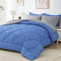 HEVUMYI Royal Blue & Light Grey Full Comforter Set - 7-Piece All Season Bed in a Bag Full, Ultra Soft Bedding Set with Comforter, Flat Sheet, Fitted Sheet, Pillowcases, Pillow Shams, Royal Blue