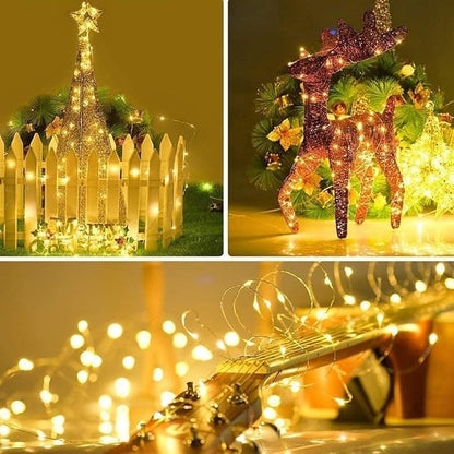 Curtain Lights, 300 LED Dimmable Fairy Lights with Remote and Timer, 8 Modes, USB Powered String Lights for Room Wall Party Xmas Indoor Decor, Warm White, 2 Pack
