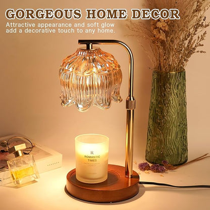 Candle Warmer Lamp with Timer, Christmas Birthday Gifts for Women Mom, House Warming New Home Room Decor, Height Adjustable Candle Heater Lamps for Jar Scented Candles with 2 Bulbs