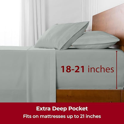 Mellanni Extra Deep Twin XL Sheets - 3 PC Iconic Collection Bedding - Hotel Luxury, Ultra Soft, Cooling Bed Sheets - Wrinkle, Fade, Stain Resistant (Twin Extra Long, Spa Mint)
