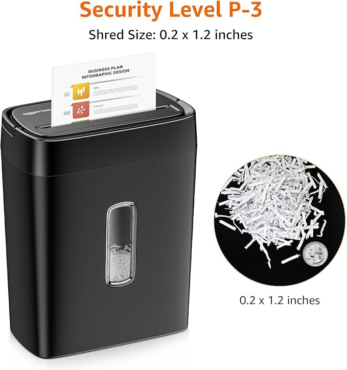 Amazon Basics Cross Cut Paper and Credit Card Shredder, 12 Sheet (New Model), Black-Mewly Pet