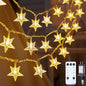 Star String Lights Plug in - 33 ft 100 LED Star Fairy String Lights with Remote and Timer, Waterproof for Bedroom Porch Wedding Party Patio Garden Tent Indoor Outdoor Décor, Warm White