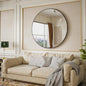 BEAUTYPEAK 42 Inch Round Mirror, Metal Frame Circle Mirror, Wall Mounted for Entryway, Bathroom, Vanity, Living Room, Black