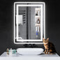 30"x22" LED Bathroom Mirror with Anti-Fog, Stepless Dimmable Lights, 3 Color Modes, Shatter-Proof Tempered Glass, Memory Function & Waterproof Design