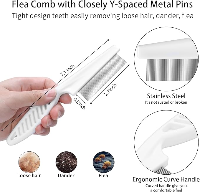 5 PCS Dog Grooming Brush Kit – Self Cleaning Slicker Brush for Shedding Short & Long Haired Dogs & Cats. Removes Loose Fur, Undercoat, Mats, Tangles. Suit for Small, Medium & Large Pets. Blue-Mewly Pet