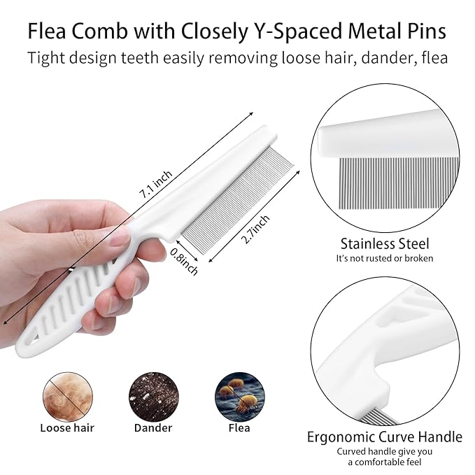 3 PCS Dog Grooming Brush Kit – Self Cleaning Slicker Brush for Shedding Short & Long Haired Dogs & Cats. Removes Loose Fur, Undercoat, Mats, Tangles for Small, Medium & Large Pets. Purple-Mewly Pet