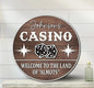 Custom Casino Name Sign, Personalized Dice Poker Signs, Large Wooden Casino Playing Wall Decor, Front Door Sign, 3D Wooden Hanging Home Decor Sign Gifts for Boys Girls, Casino Decorations