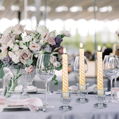 Foaincore 54 Pcs Candlestick Holders Bulk 2.5 Inch Taper Candle Holder for Table Centerpiece Thick Glass Ritual Candle Stand for Wedding Christmas Valentines Festival Party Decorations(Clear)