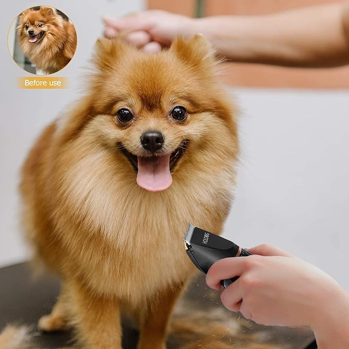 Dog Clippers Professional Heavy Duty Grooming Clipper 3-Speed Low Noise High Power Rechargeable Cordless Pet Tools for Small & Large Dogs Cats Pets with Thick Coats-Mewly Pet