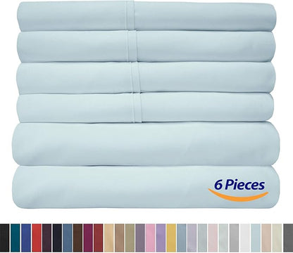 Twin XL Size Bed Sheets - 4 Piece 1500 Supreme Collection Fine Brushed Microfiber Deep Pocket Twin X-Large Sheet Set Bedding - 1 EXTRA PILLOW CASES, GREAT VALUE, Twin XL, Aqua
