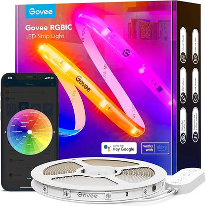 Govee RGBIC Pro LED Strip Lights, 32.8ft Color Changing Smart LED Strips, Works with Alexa and Google, Segmented DIY, Music Sync, WiFi and App Control, LED Lights for Bedroom,Home Decor
