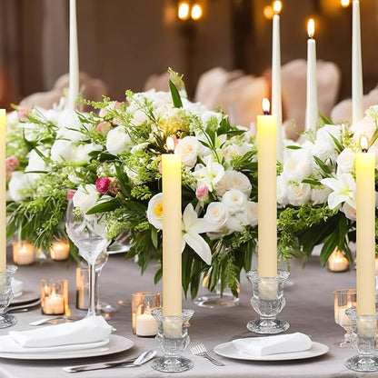 Foaincore 42 Pcs Candlestick Holders Bulk 2.5 Inch Taper Candle Holder for Table Centerpiece Thick Glass Ritual Candle Stand for Wedding Christmas Valentines Festival Party Decorations(Clear)