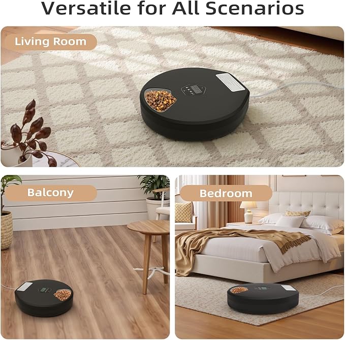 Automatic Pet Feeder for Wet & Dry Food, 5-Meal Timer Dispenser with 2 Ice Packs, Programmable Smart Feeder for Cats/Dogs – Keep Food Fresh Longer (Pet Feeder with 2 Ice Cube Tray)-Mewly Pet