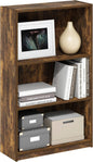Furinno JAYA Book Shelf, 3-Tier Bookshelf, Bookcase with Adjustable Shelves, 9.5 x 24.5 x 40.3, for Living Room, Bedroom, Home Office, Amber Pine