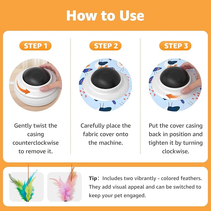 Interactive Cat Toys Rechargeable: Interactive Cats Toy with Chime - Automatic Cat Toys for Indoor Cats, Hide and Seek Toy with Motion, Moving Feather, USB,Blue-Mewly Pet