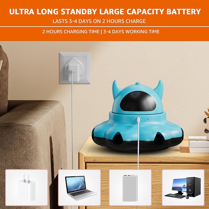 MIKK Cat Laser Toy Cat Feather Toys 2-in-1 Interactive for Indoor Cats Automatic with Remote Control Moving Ambush USB-C Rechargeable Electronic Kitten Toy for Indoor Exercise (Blue)-Mewly Pet