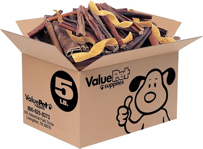 ValueBull Collagen Sticks for Dogs, Varied Shape & Size Chews, Natural Long-Lasting Dog Treats, 5 Pound Bulk Pack - Supports Joints, Skin & Coat with Chondroitin & Glucosamine-Mewly Pet