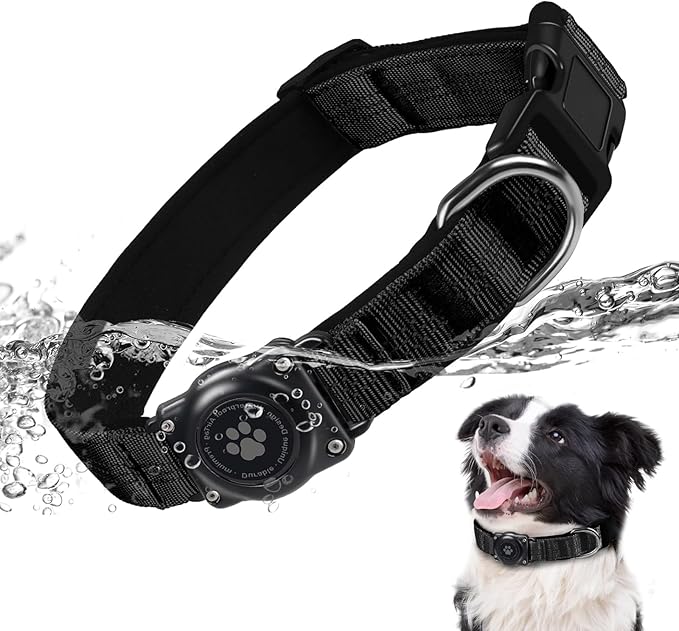 Reflective Air Tag Dog Collar - 100% Waterproof Dog Collar AirTag Holder | Extra-Durable, Soft Padded AirTag Dog Collars for Small Medium Large Dogs-Mewly Pet